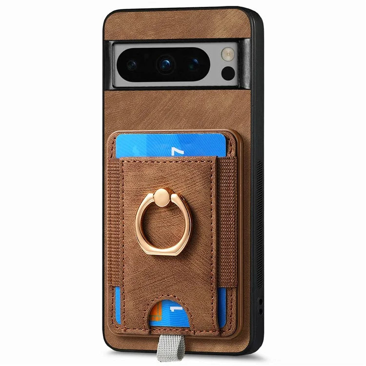 D7 For Google Pixel 8 Pro Cell Phone Case Detachable Magnetic Card Slot Kickstand Shell