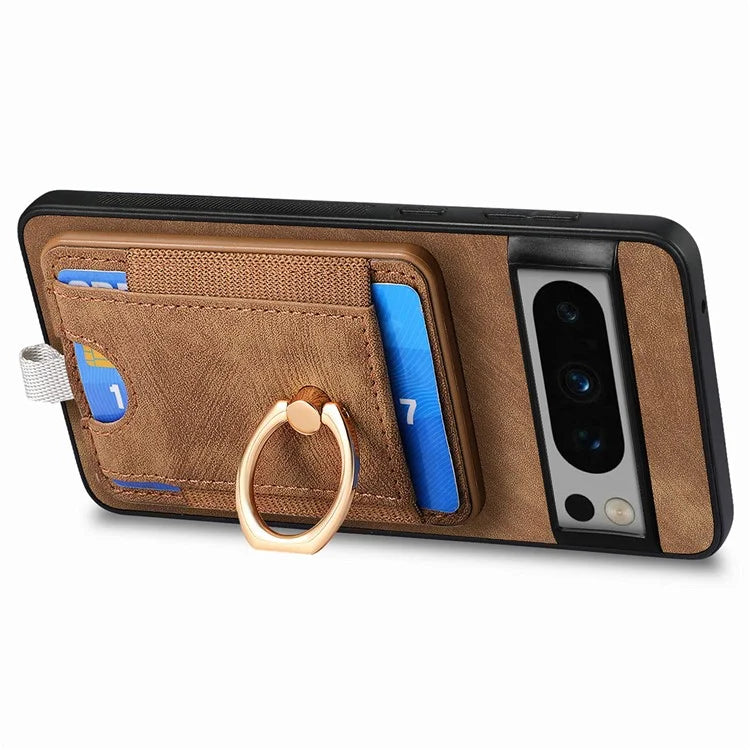 D7 For Google Pixel 8 Pro Cell Phone Case Detachable Magnetic Card Slot Kickstand Shell