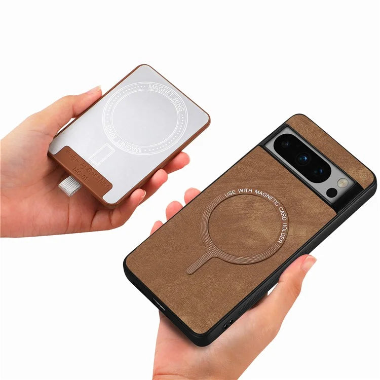 D7 For Google Pixel 8 Pro Cell Phone Case Detachable Magnetic Card Slot Kickstand Shell