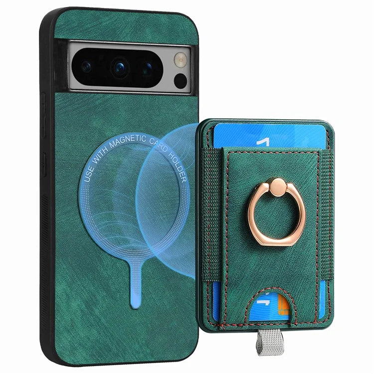 D7 For Google Pixel 8 Pro Cell Phone Case Detachable Magnetic Card Slot Kickstand Shell