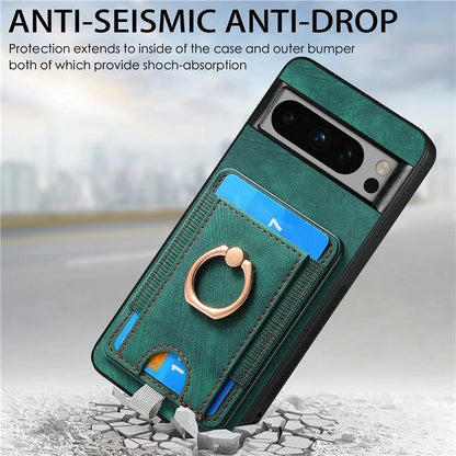 D7 For Google Pixel 8 Pro Cell Phone Case Detachable Magnetic Card Slot Kickstand Shell