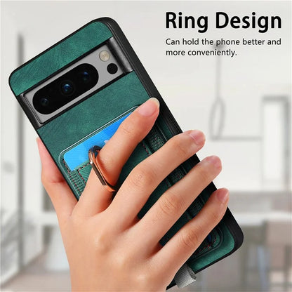 D7 For Google Pixel 8 Pro Cell Phone Case Detachable Magnetic Card Slot Kickstand Shell