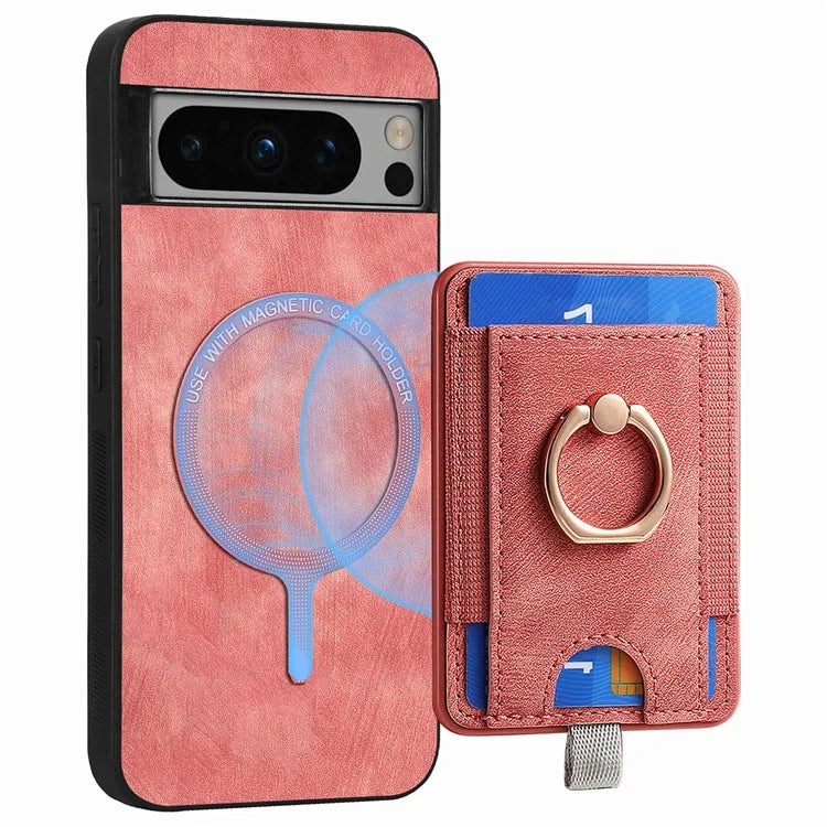 D7 For Google Pixel 8 Pro Cell Phone Case Detachable Magnetic Card Slot Kickstand Shell