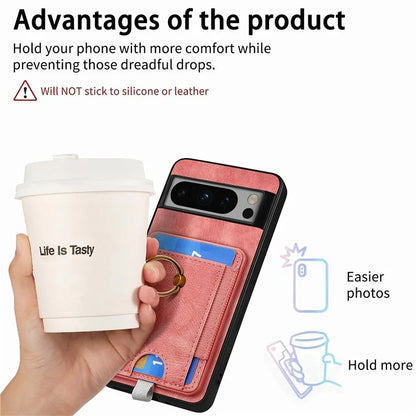 D7 For Google Pixel 8 Pro Cell Phone Case Detachable Magnetic Card Slot Kickstand Shell