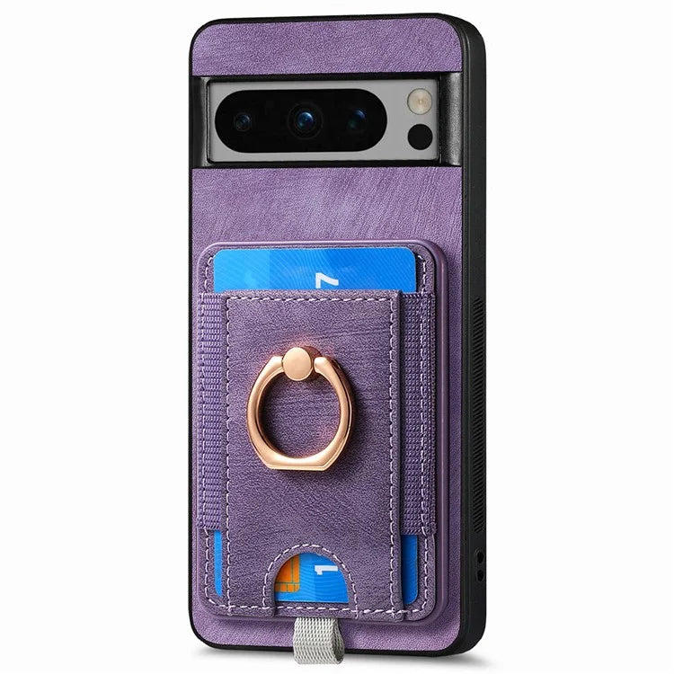 D7 For Google Pixel 8 Pro Cell Phone Case Detachable Magnetic Card Slot Kickstand Shell
