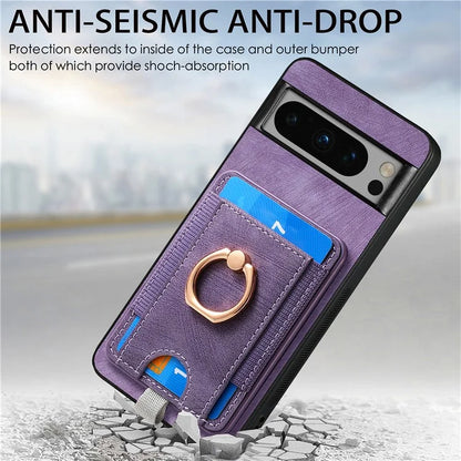 D7 For Google Pixel 8 Pro Cell Phone Case Detachable Magnetic Card Slot Kickstand Shell