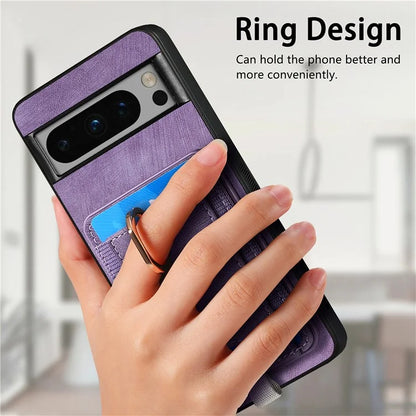 D7 For Google Pixel 8 Pro Cell Phone Case Detachable Magnetic Card Slot Kickstand Shell