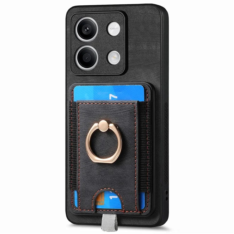 D7 For Xiaomi Redmi Note 13 5G Case Ring Holder PU Leather 2-in-1 Detachable Back Cover