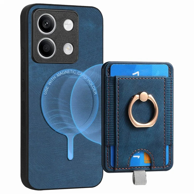 D7 For Xiaomi Redmi Note 13 5G Case Ring Holder PU Leather 2-in-1 Detachable Back Cover
