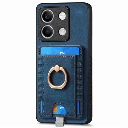 D7 For Xiaomi Redmi Note 13 5G Case Ring Holder PU Leather 2-in-1 Detachable Back Cover