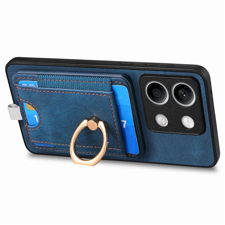 D7 For Xiaomi Redmi Note 13 5G Case Ring Holder PU Leather 2-in-1 Detachable Back Cover