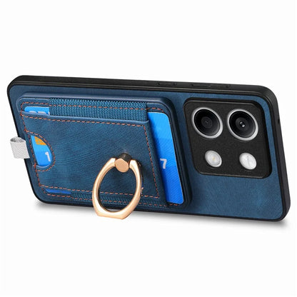 D7 For Xiaomi Redmi Note 13 5G Case Ring Holder PU Leather 2-in-1 Detachable Back Cover