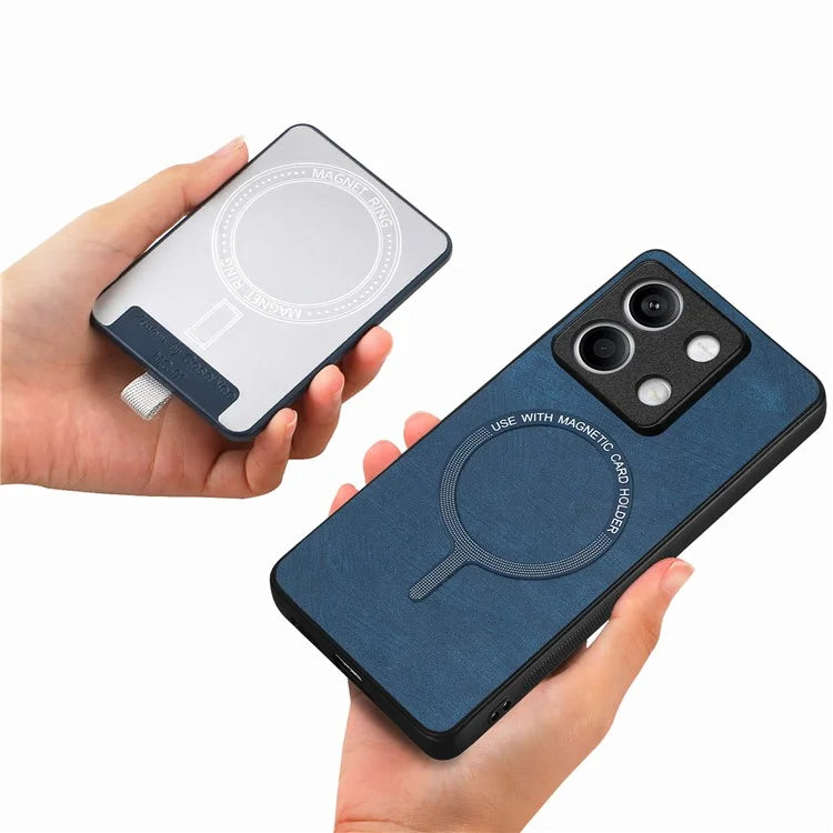 D7 For Xiaomi Redmi Note 13 5G Case Ring Holder PU Leather 2-in-1 Detachable Back Cover