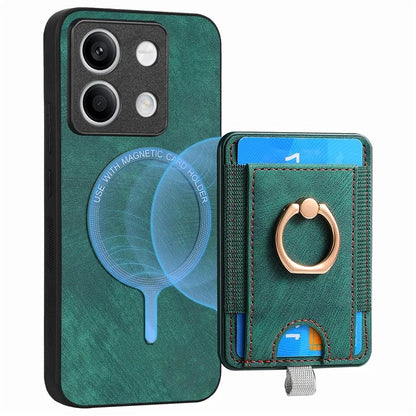 D7 For Xiaomi Redmi Note 13 5G Case Ring Holder PU Leather 2-in-1 Detachable Back Cover