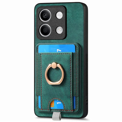 D7 For Xiaomi Redmi Note 13 5G Case Ring Holder PU Leather 2-in-1 Detachable Back Cover