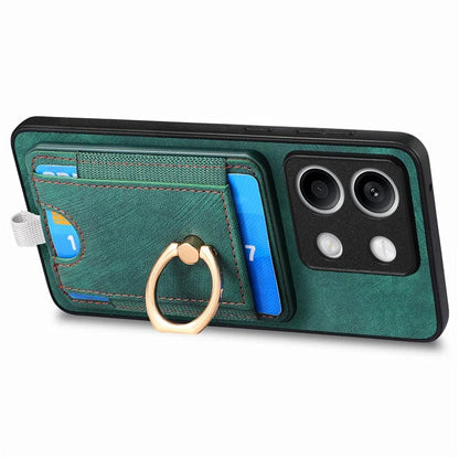 D7 For Xiaomi Redmi Note 13 5G Case Ring Holder PU Leather 2-in-1 Detachable Back Cover