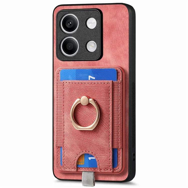 D7 For Xiaomi Redmi Note 13 5G Case Ring Holder PU Leather 2-in-1 Detachable Back Cover