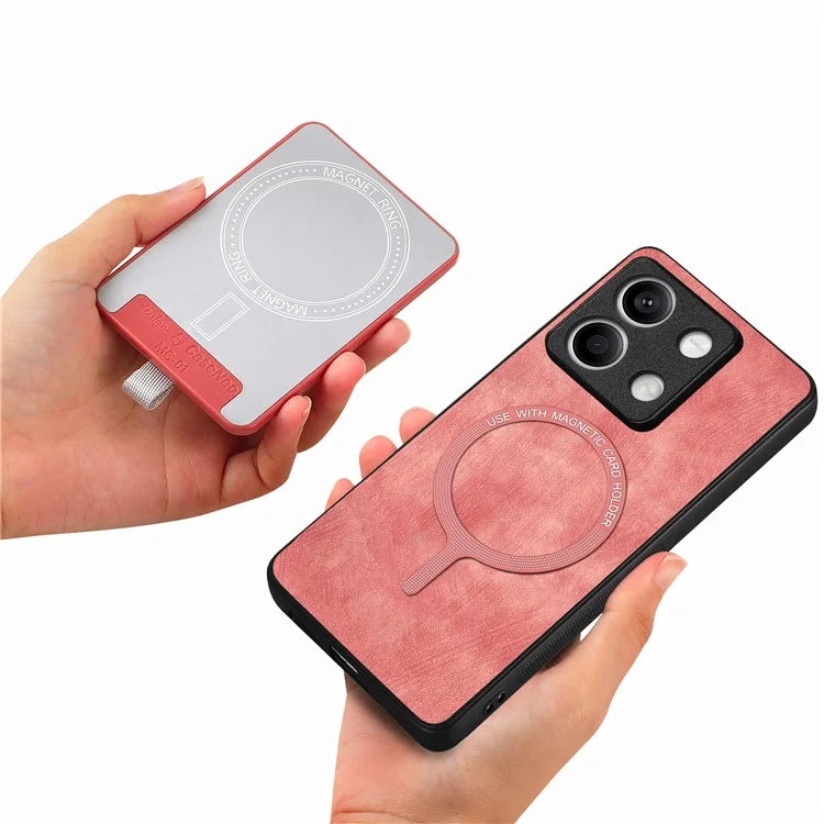 D7 For Xiaomi Redmi Note 13 5G Case Ring Holder PU Leather 2-in-1 Detachable Back Cover