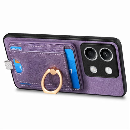 D7 For Xiaomi Redmi Note 13 5G Case Ring Holder PU Leather 2-in-1 Detachable Back Cover