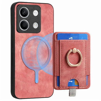 D7 For Xiaomi Redmi Note 13 4G Kickstand Case Magnetic Card Slot Anti-scratch Phone Cover
