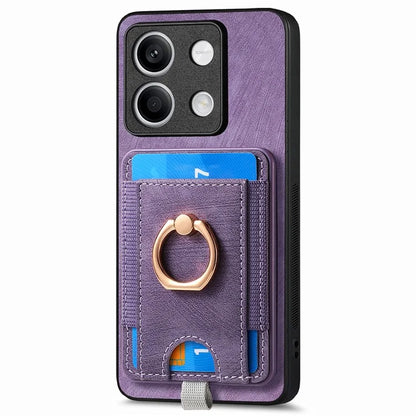 D7 For Xiaomi Redmi Note 13 4G Kickstand Case Magnetic Card Slot Anti-scratch Phone Cover