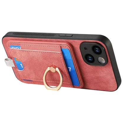 D7 For iPhone 15 Case Detachable Card Holder PU Leather Kickstand Cover
