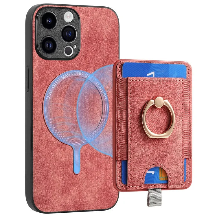 D7 For iPhone 15 Pro Max Case Drop-proof Detachable Magnetic Card Slot Phone Protector