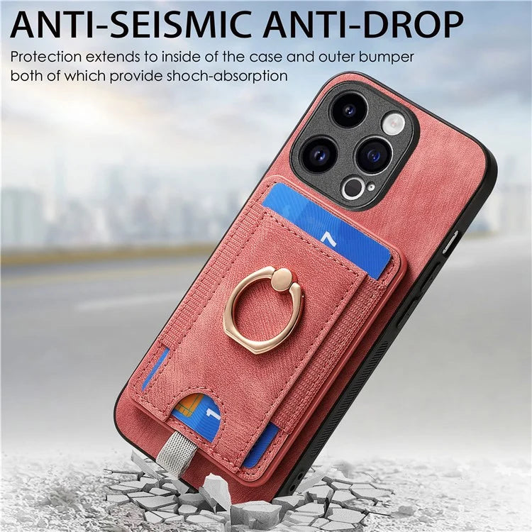 D7 For iPhone 15 Pro Max Case Drop-proof Detachable Magnetic Card Slot Phone Protector