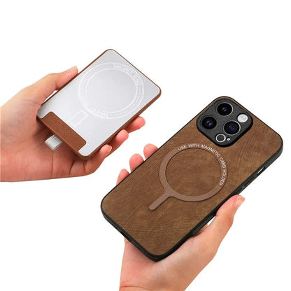D7 For iPhone 15 Pro Max Case Drop-proof Detachable Magnetic Card Slot Phone Protector