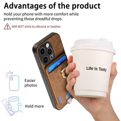 D7 For iPhone 15 Pro Max Case Drop-proof Detachable Magnetic Card Slot Phone Protector