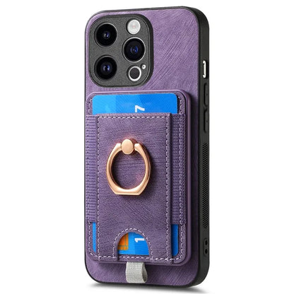 D7 For iPhone 15 Pro Max Case Drop-proof Detachable Magnetic Card Slot Phone Protector