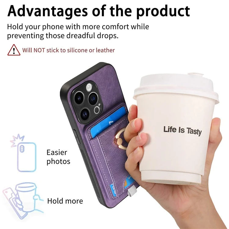 D7 For iPhone 15 Pro Max Case Drop-proof Detachable Magnetic Card Slot Phone Protector