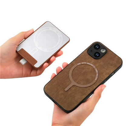 D7 For iPhone 14 / 13 Case 2 in 1 Magnetic Detachable Retro Leather Back Cover