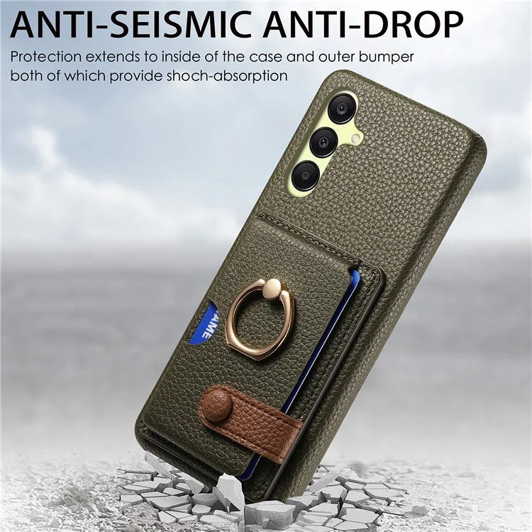 Y2 For Samsung Galaxy A25 5G (Global) (161.0 x 76.5 x 8.3mm) Case Card Slot Kickstand Phone Cover