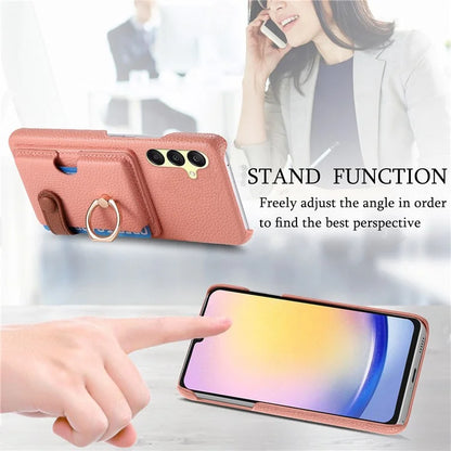 Y2 For Samsung Galaxy A25 5G (Global) (161.0 x 76.5 x 8.3mm) Case Card Slot Kickstand Phone Cover