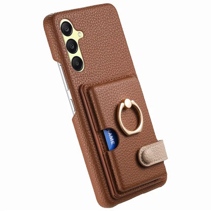 Y2 For Samsung Galaxy A25 5G (Global) (161.0 x 76.5 x 8.3mm) Case Card Slot Kickstand Phone Cover
