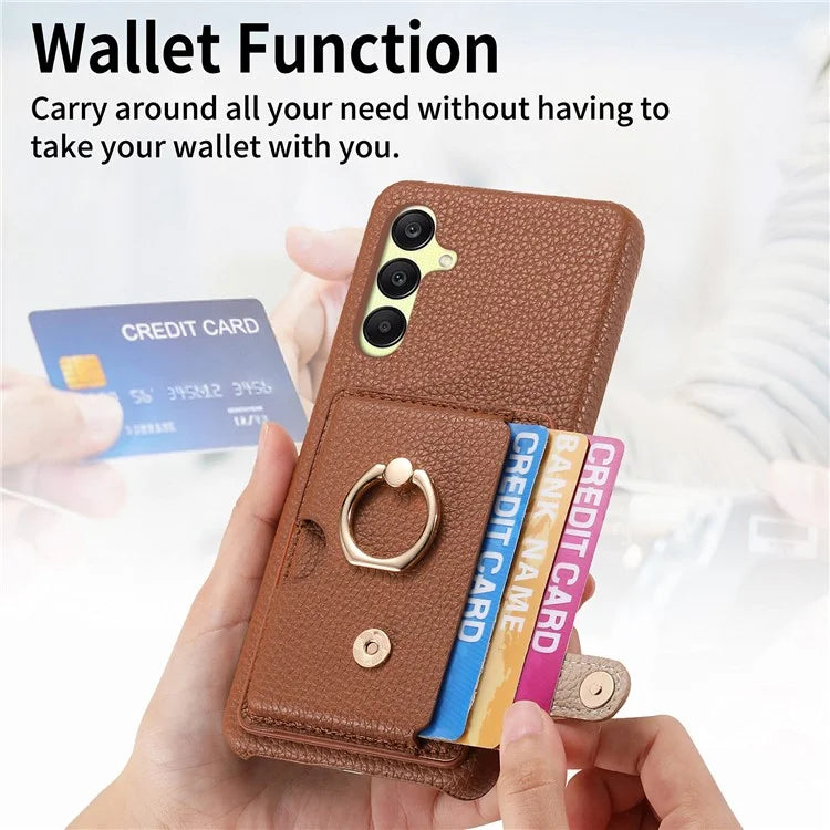 Y2 For Samsung Galaxy A25 5G (Global) (161.0 x 76.5 x 8.3mm) Case Card Slot Kickstand Phone Cover