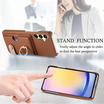 Y2 For Samsung Galaxy A25 5G (Global) (161.0 x 76.5 x 8.3mm) Case Card Slot Kickstand Phone Cover
