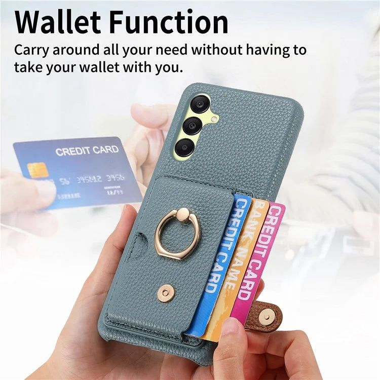 Y2 For Samsung Galaxy A25 5G (Global) (161.0 x 76.5 x 8.3mm) Case Card Slot Kickstand Phone Cover