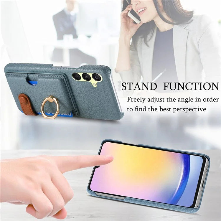 Y2 For Samsung Galaxy A25 5G (Global) (161.0 x 76.5 x 8.3mm) Case Card Slot Kickstand Phone Cover