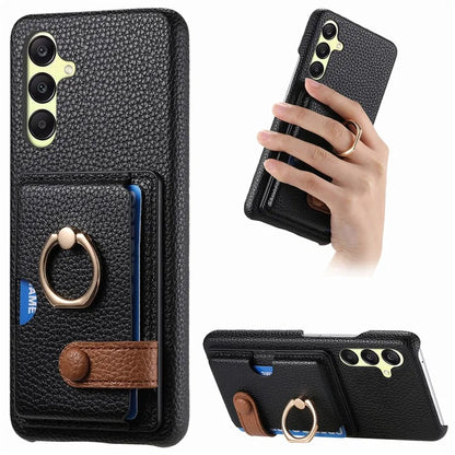 Y2 For Samsung Galaxy A25 5G (Global) (161.0 x 76.5 x 8.3mm) Case Card Slot Kickstand Phone Cover