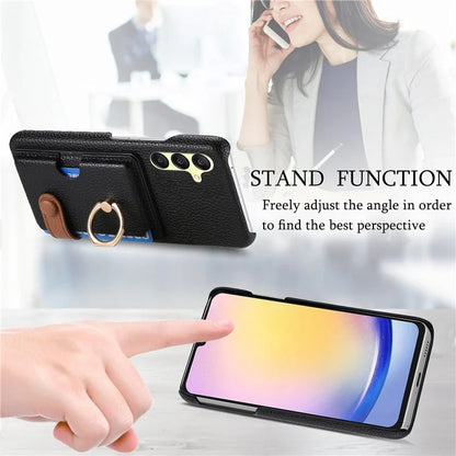 Y2 For Samsung Galaxy A25 5G (Global) (161.0 x 76.5 x 8.3mm) Case Card Slot Kickstand Phone Cover