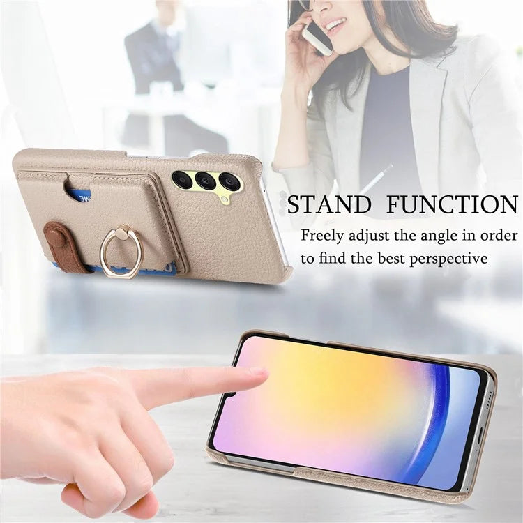 Y2 For Samsung Galaxy A25 5G (Global) (161.0 x 76.5 x 8.3mm) Case Card Slot Kickstand Phone Cover