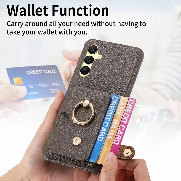Y2 For Samsung Galaxy A25 5G (Global) (161.0 x 76.5 x 8.3mm) Case Card Slot Kickstand Phone Cover
