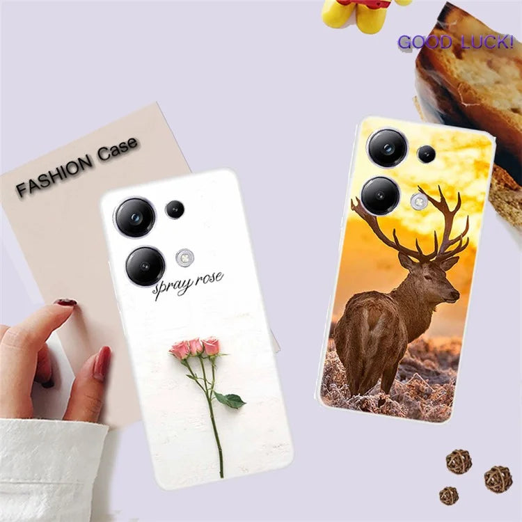 For Xiaomi Redmi Note 13 Pro 4G / Poco M6 Pro 4G TPU Case Pattern Printing Phone Cover and Bird