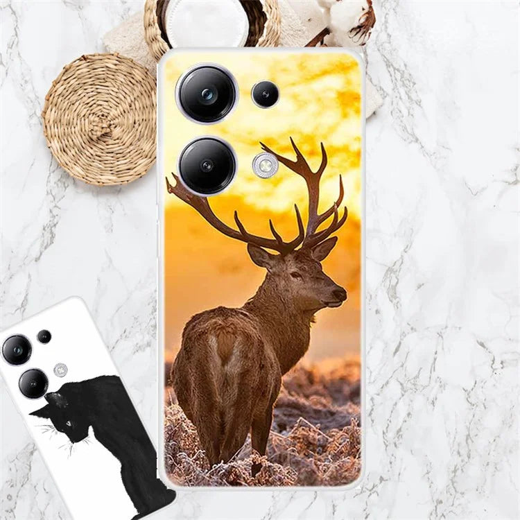 For Xiaomi Redmi Note 13 Pro 4G / Poco M6 Pro 4G TPU Case Pattern Printing Phone Cover and Bird