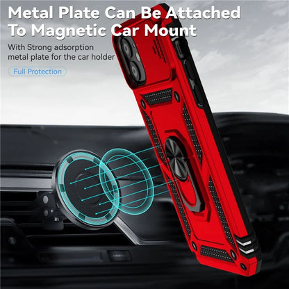 For iPhone 11 Case PC+TPU Kickstand Armour Phone Cover with Camera Slide Guard