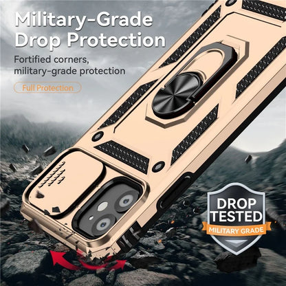 For iPhone 11 Case PC+TPU Kickstand Armour Phone Cover with Camera Slide Guard