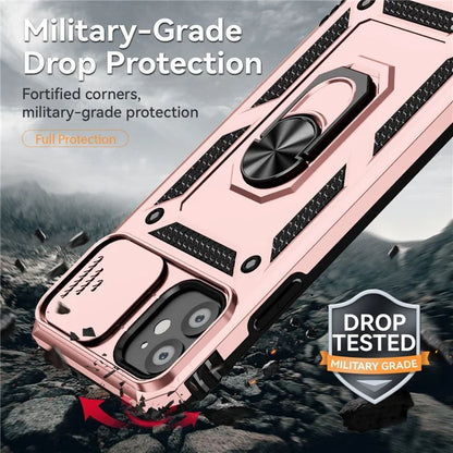 For iPhone 11 Case PC+TPU Kickstand Armour Phone Cover with Camera Slide Guard