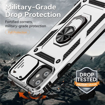 For iPhone 11 Case PC+TPU Kickstand Armour Phone Cover with Camera Slide Guard